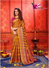 MUSTARD COLOUR EXCLUSIVE ART SILK PARTY WEAR DESIGNER SAREE 2005